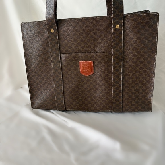 Celine macadam tote bag canvas monogram leather large purse weekender - Picture 2 of 11